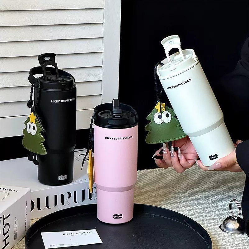 316不鏽鋼保溫杯戶外便攜雙飲冰霸杯車載手提保溫杯
