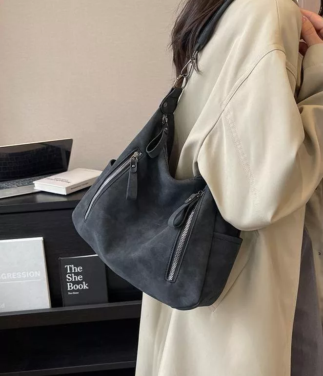 潮流百搭斜背包質感單肩包手提通勤托特包大容量包包女