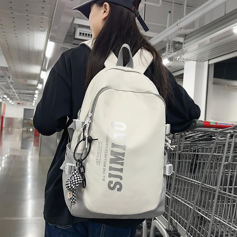 男女款時尚休閒雙肩後背包大容量收納筆電電腦包情侶百搭通勤背包