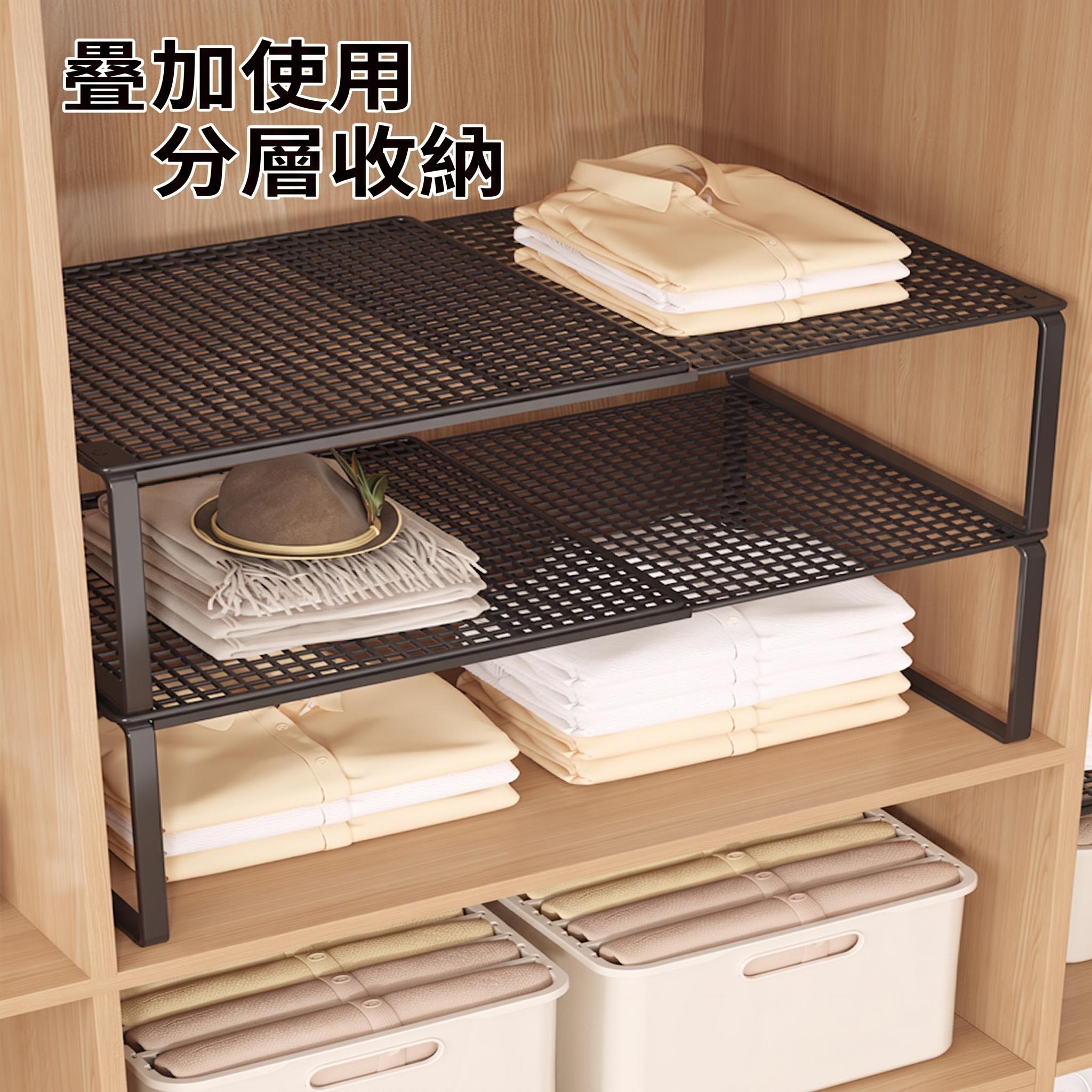 可伸縮衣櫃分層隔板衣櫥收納隔間置物架鞋櫃分隔架櫥櫃整理架