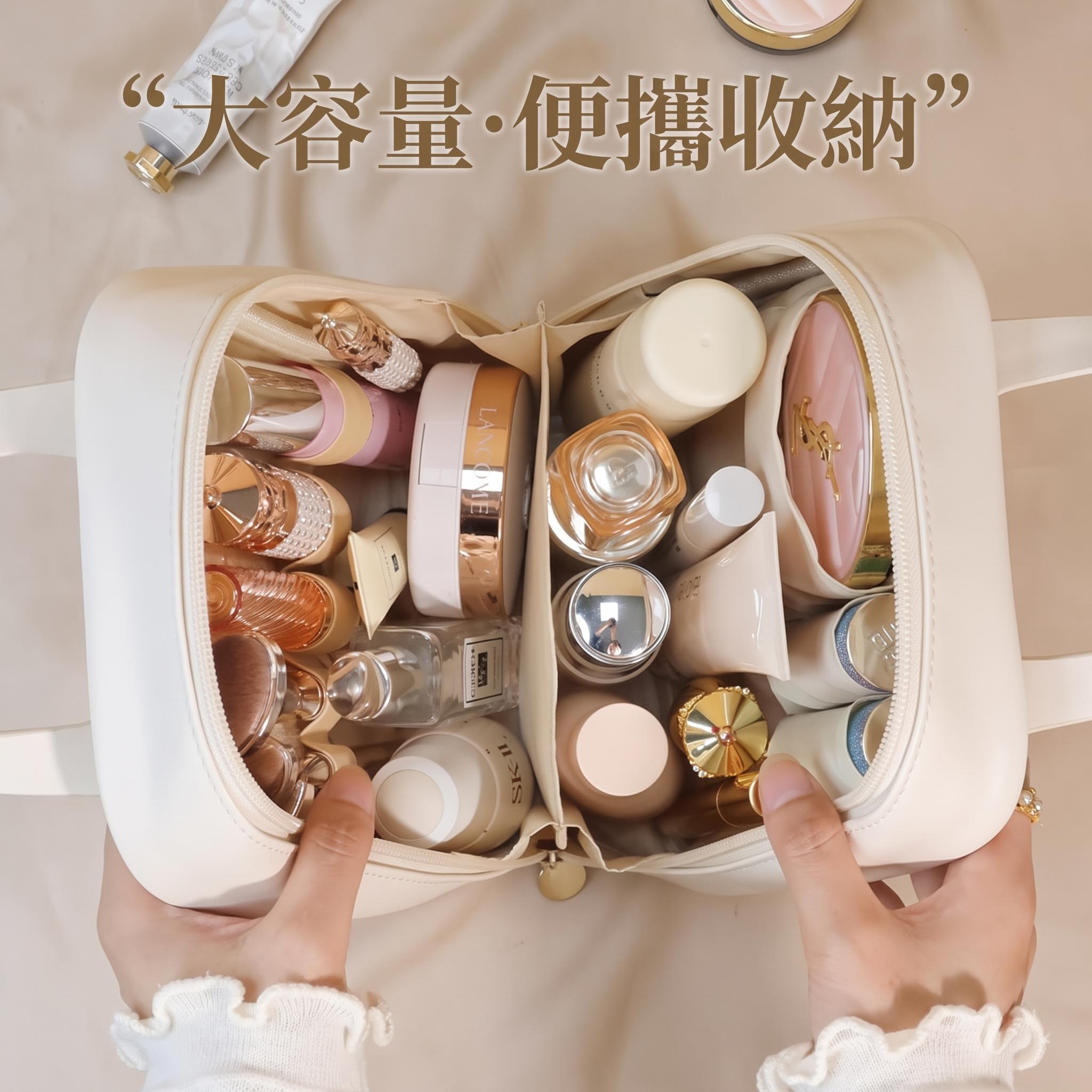 大容量貝殼化妝包旅行便攜手提化妝刷收納多功能化妝品收納包