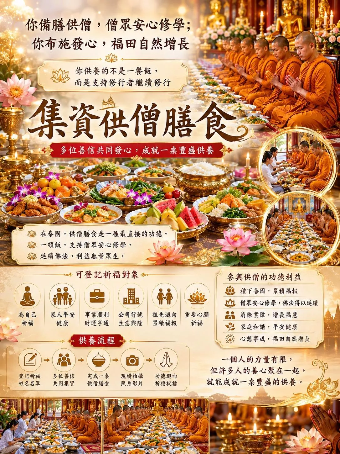 供僧膳食功德祈福