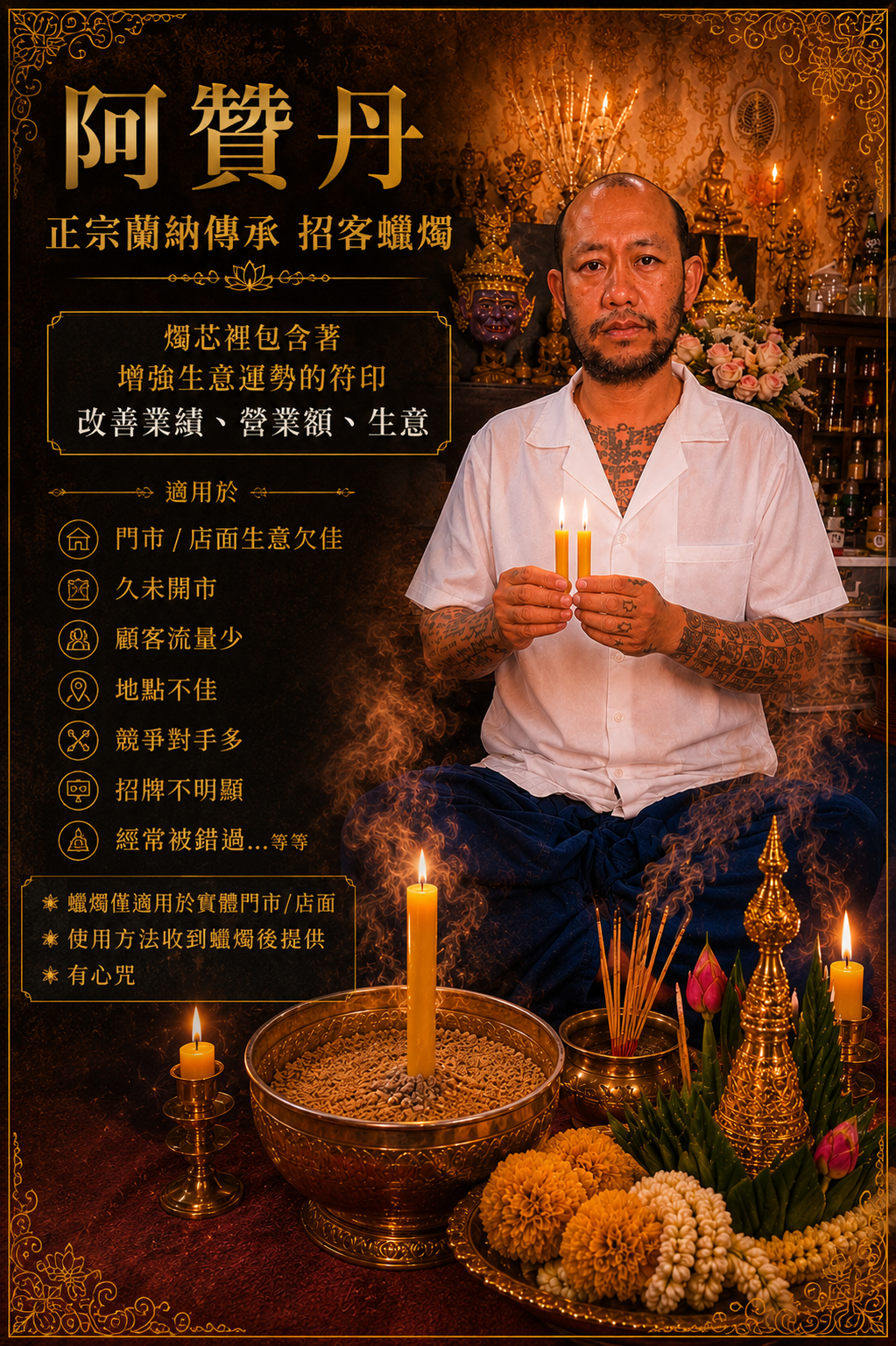 阿贊丹 蘭納傳承・招客蠟燭