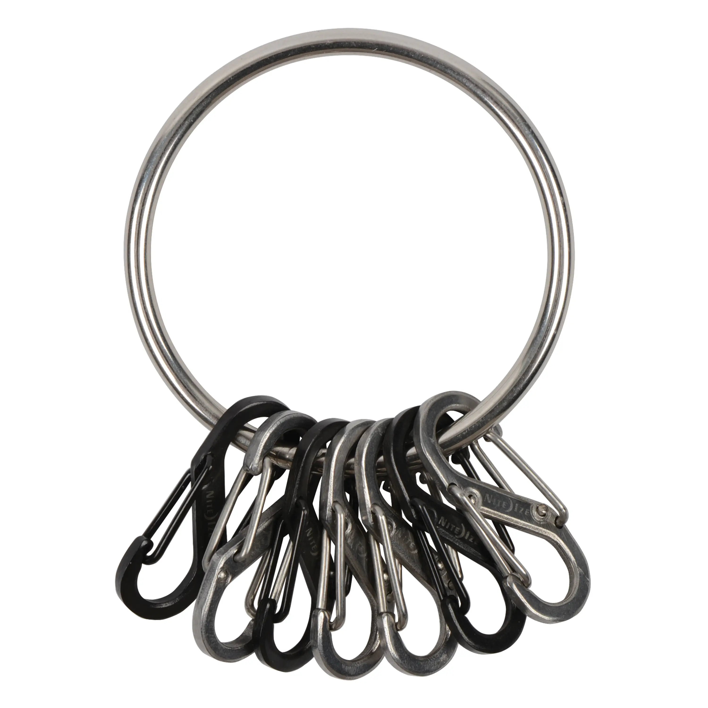 NITE IZE BigRing™ 不鏽鋼大鑰匙圈＋S-Biner® 迷你雙扣 8入