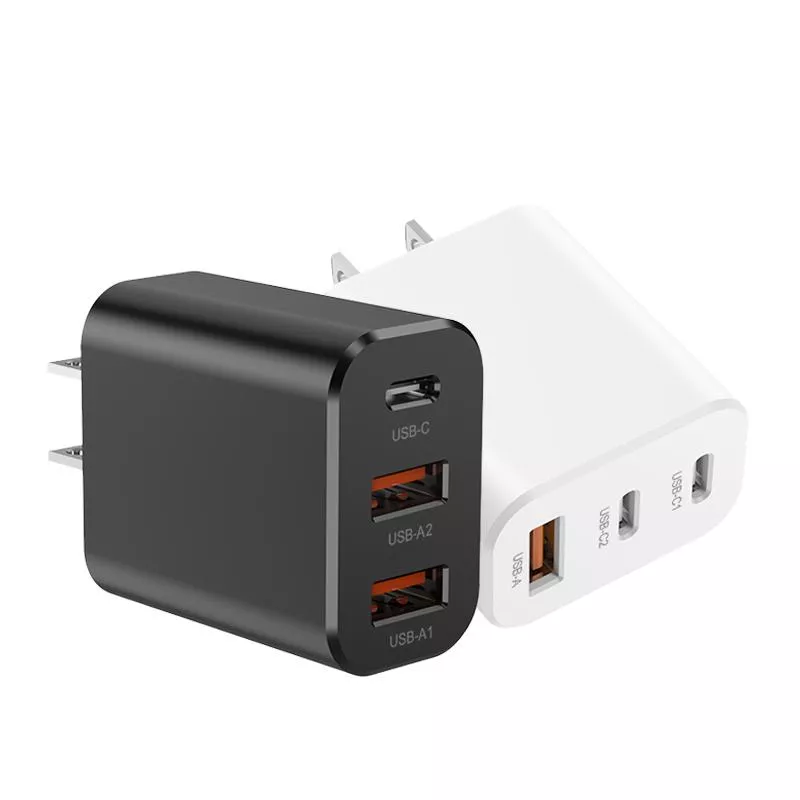 GaN 氮化鎵 30W 三口快速充電器 TYPE-C PD快充 快速充電 QC3.0 快充頭 旅充頭 電源供應器