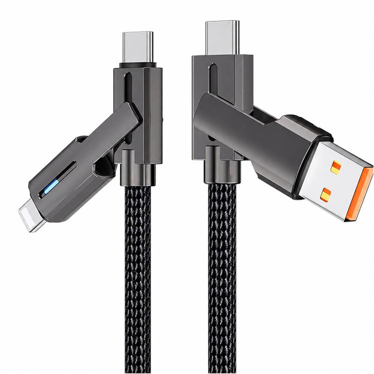 四合一充電線 PD快充 雙頭四接口 極速快充 Type-C USB 適用 蘋果 安卓 通用 手機 電腦 傳輸線 快充線