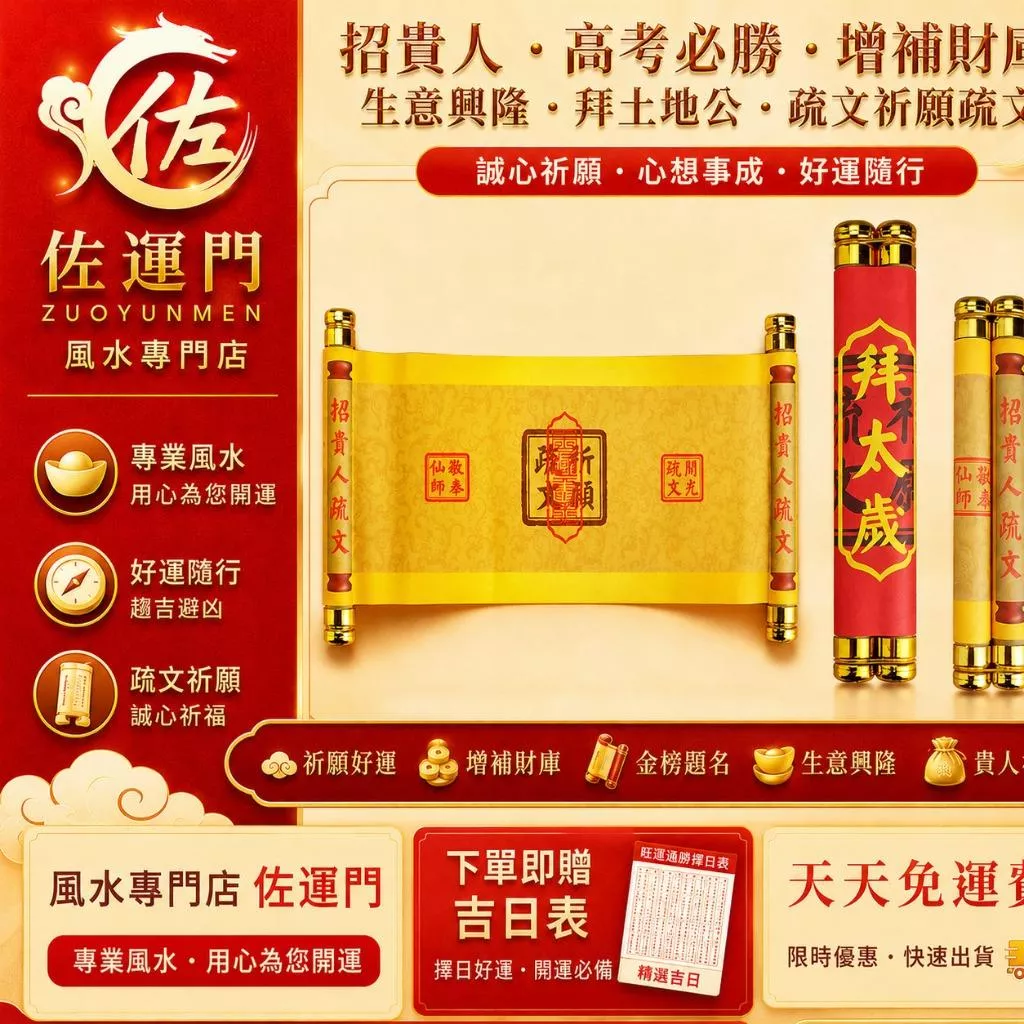 一件免運 隔日出貨 補財庫疏文 拜土地公疏文 招貴人疏文 文昌疏文 高考必勝疏文 金榜題名 學業進步 考運提升 考試順利