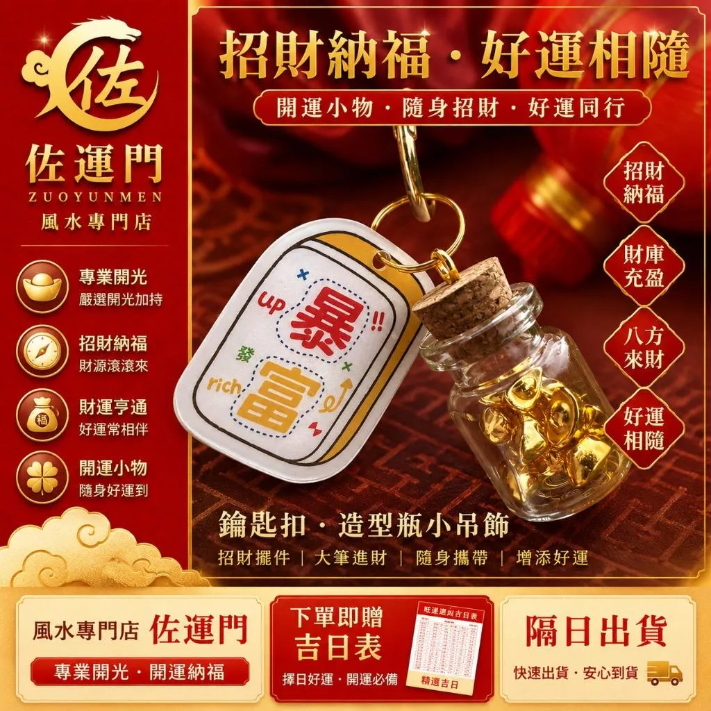 一件免運 隔日出貨 招財鑰匙扣 財庫鑰匙圈 財運鑰匙圈 開運鑰匙圈 八方來財吊飾 財庫吊飾 招財吊飾 麻將鑰匙圈 包包