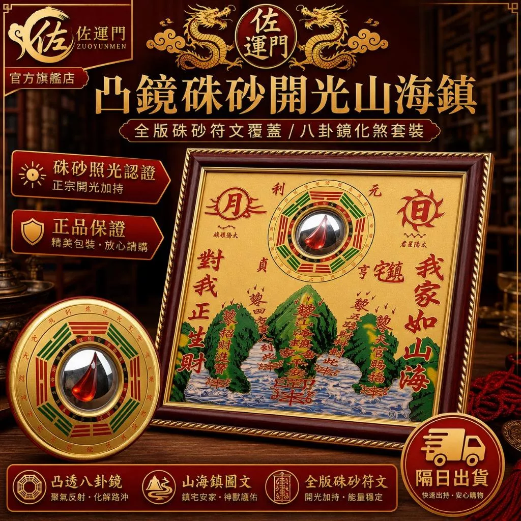 現貨 免運費 山海鎮 八卦鏡 凸透鏡 開光山海鎮 鎮宅化煞 風水掛飾 化路沖 化壁刀煞 化天斬煞 化屋角煞 化反弓煞