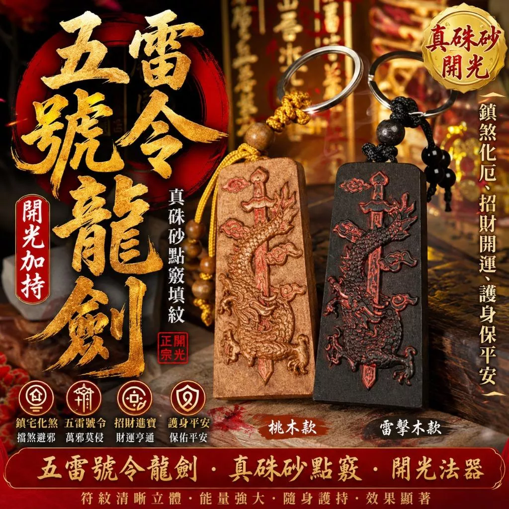 一件免運 隔日出貨 五雷號令龍劍 五雷號令 桃木龍劍 雷擊木龍劍 黑檀木龍劍 護身吊飾 鑰匙圈掛飾 隨身護身 開光加持