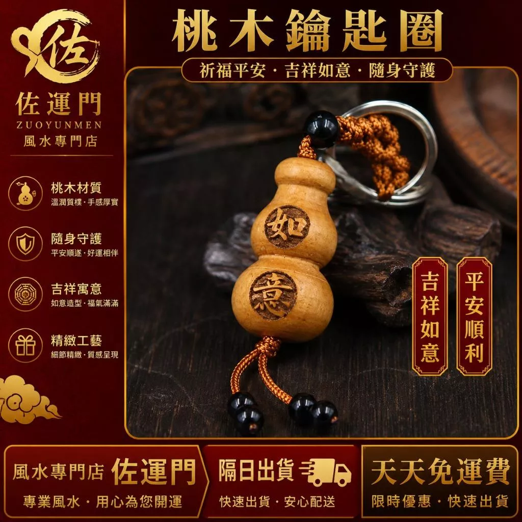 99免運 開光 桃木如意葫蘆鑰匙圈 桃木葫蘆掛飾 如意葫蘆 桃木鑰匙圈 平安吊飾 吉祥掛件 隨身掛飾 包包吊飾 汽車鑰匙