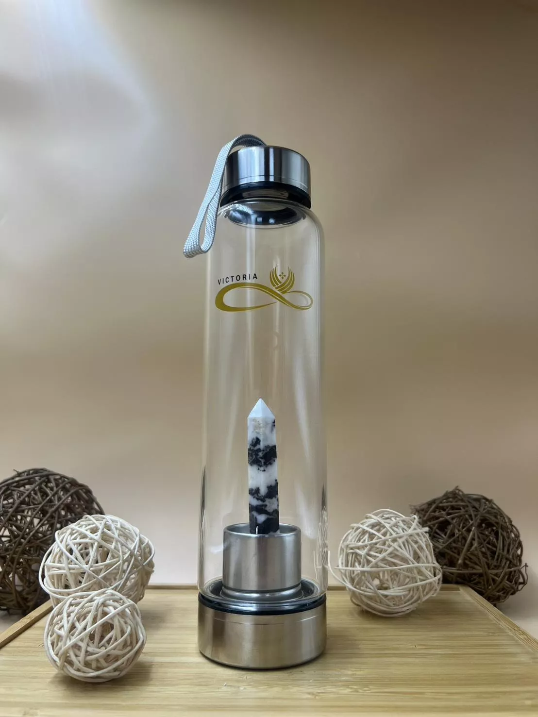水晶能量水壺-黑斑馬石