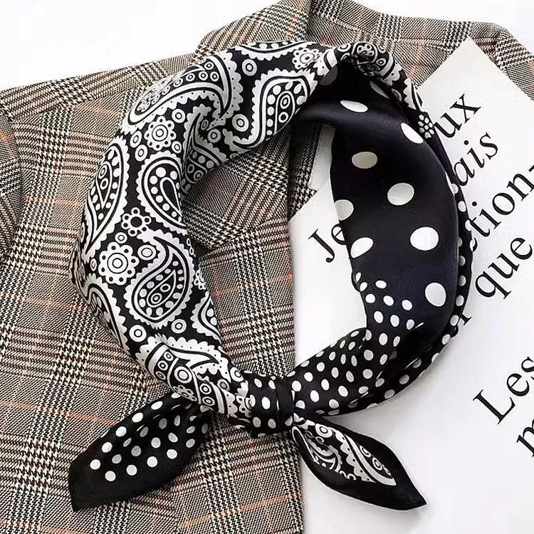 100％桑蠶絲經典英倫風真絲領巾小方巾披肩