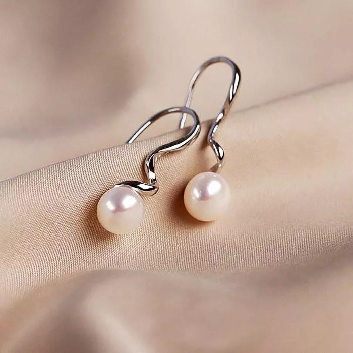 【極簡時尚】天然淡水珍珠耳墜純銀耳環長款耳飾