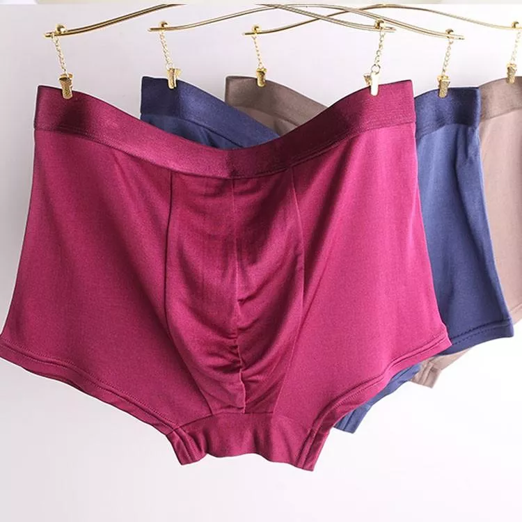 100%桑蠶絲內褲男士蠶絲平角褲寬鬆三角褲四角褲中腰真絲內褲