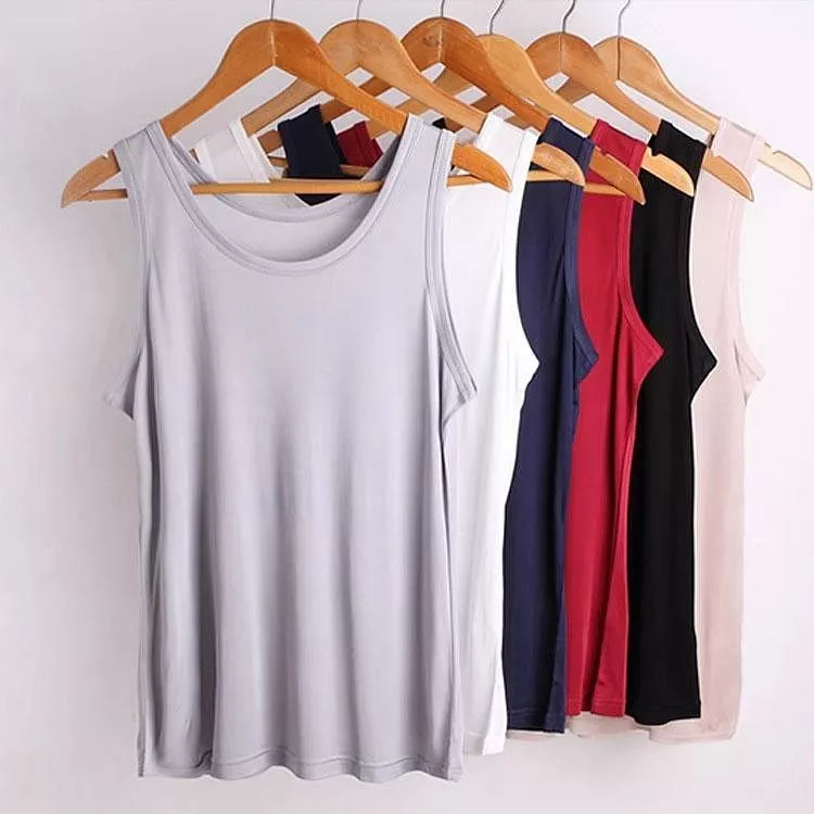 桑蠶絲男士背心涼爽背心