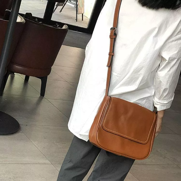 頭層牛皮小方包郵差包