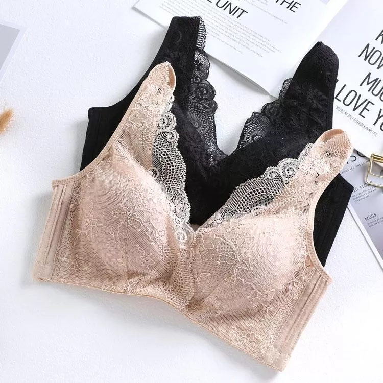 100%蠶絲調整型內衣真絲無鋼圈內衣蕾絲胸罩