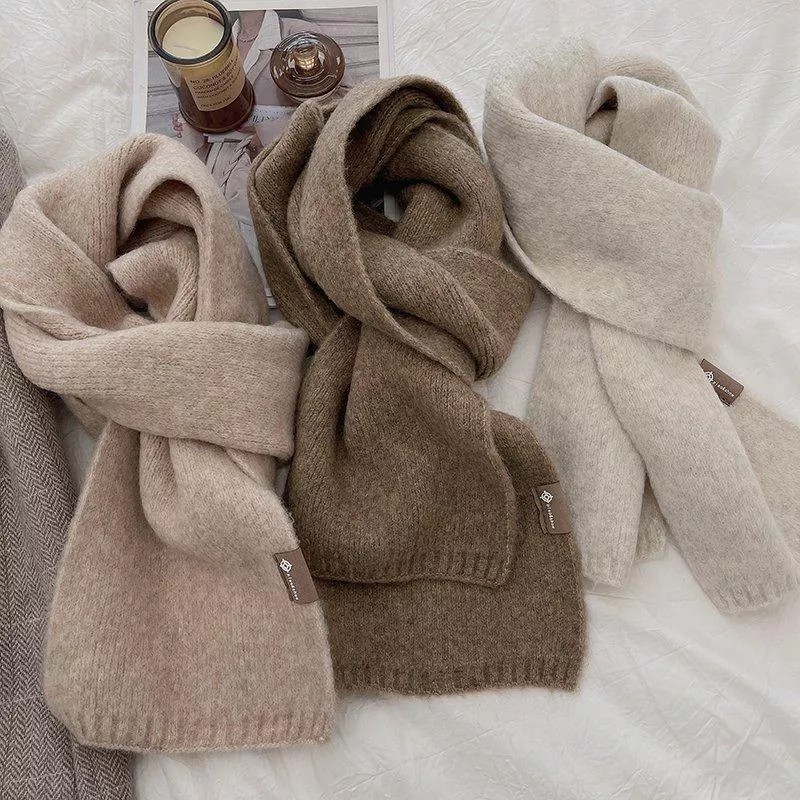 韓版暖色圍巾羊毛保暖小圍巾圍脖