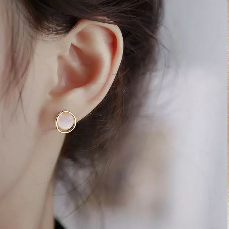 簡約質感貓眼石設計款耳環耳飾耳釘
