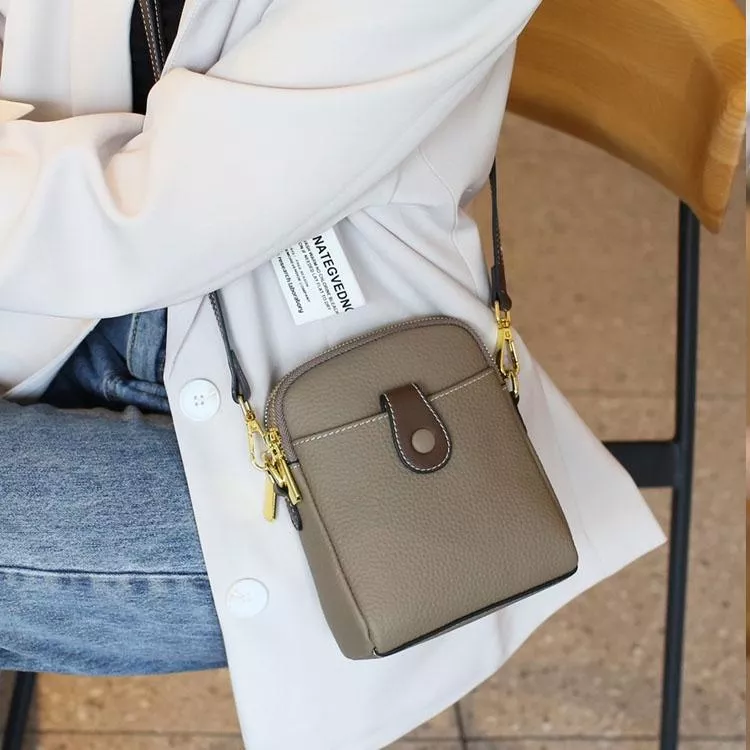 真皮手機包單肩小背包直款手機包斜背包