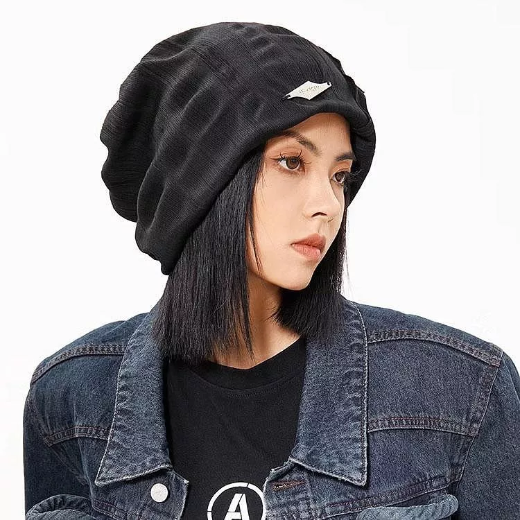 韓版氣質堆堆帽寬鬆大頭圍顯臉小護耳帽子男女適用