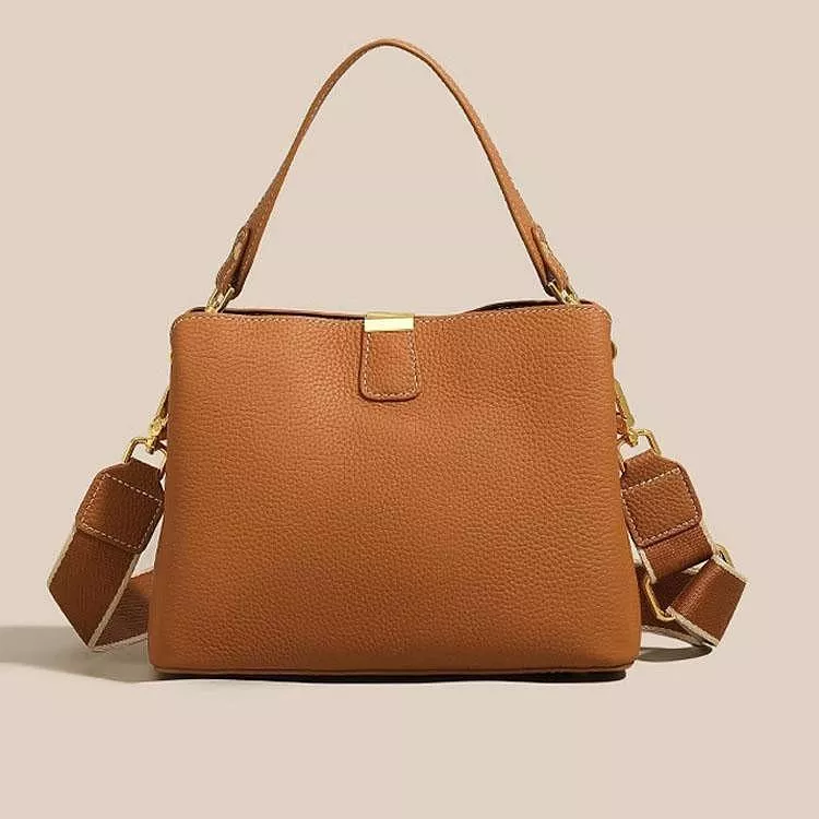 togo牛皮女包荔枝紋水桶包小方包