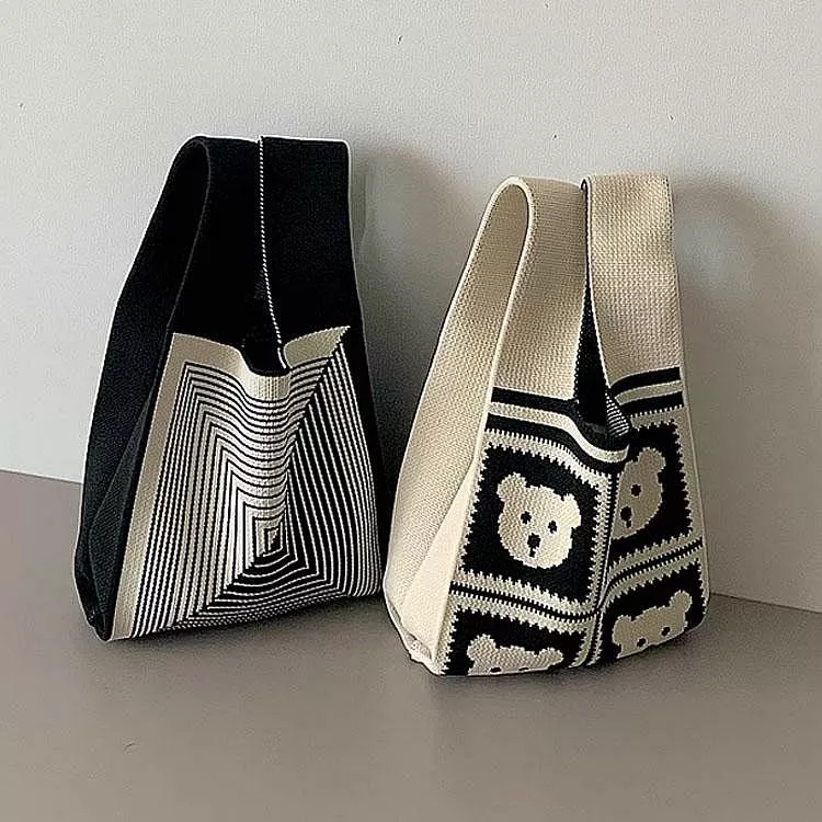 針織手腕包小拎包手機包小袋子