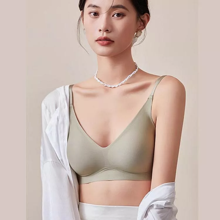 蠶絲無鋼圈裸感內衣一片式真絲舒服無痕内衣