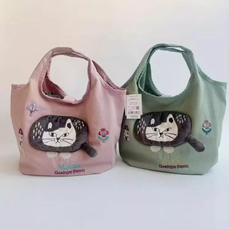 日本立體玩偶小貓咪帆布包手提袋