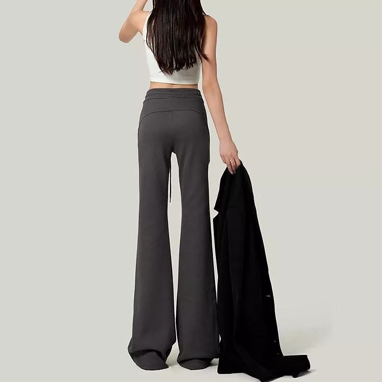 高腰微喇叭休閒褲運動褲