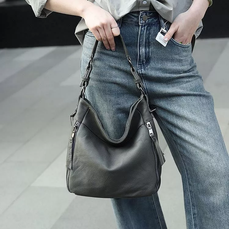 頭層牛皮托特包單肩包大容量休閒牛皮包