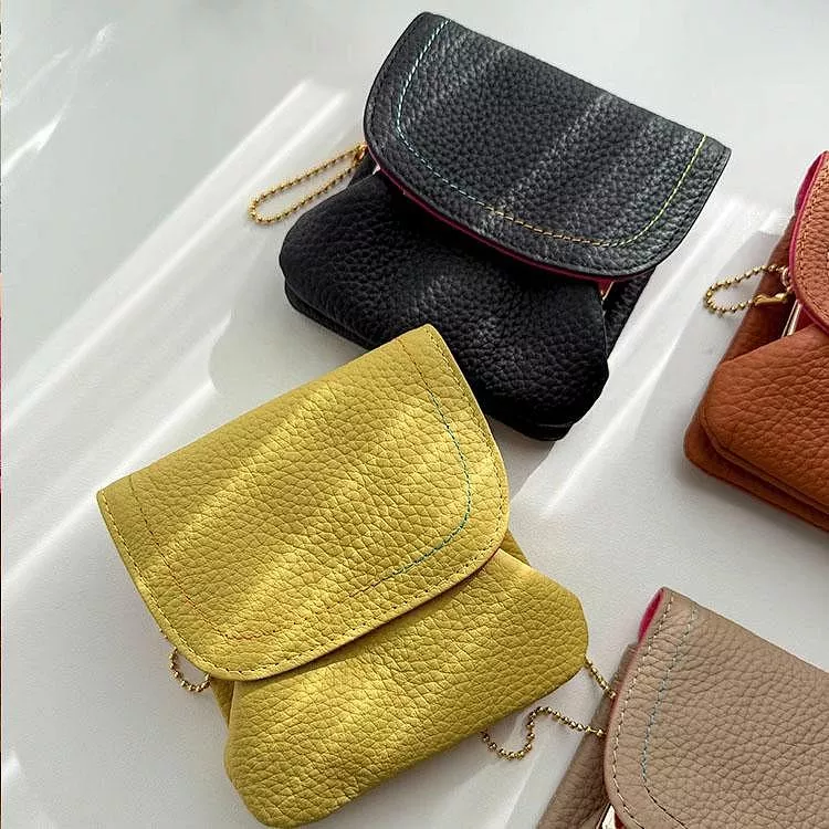 出口日本真皮小錢包創意卡包收納零錢包