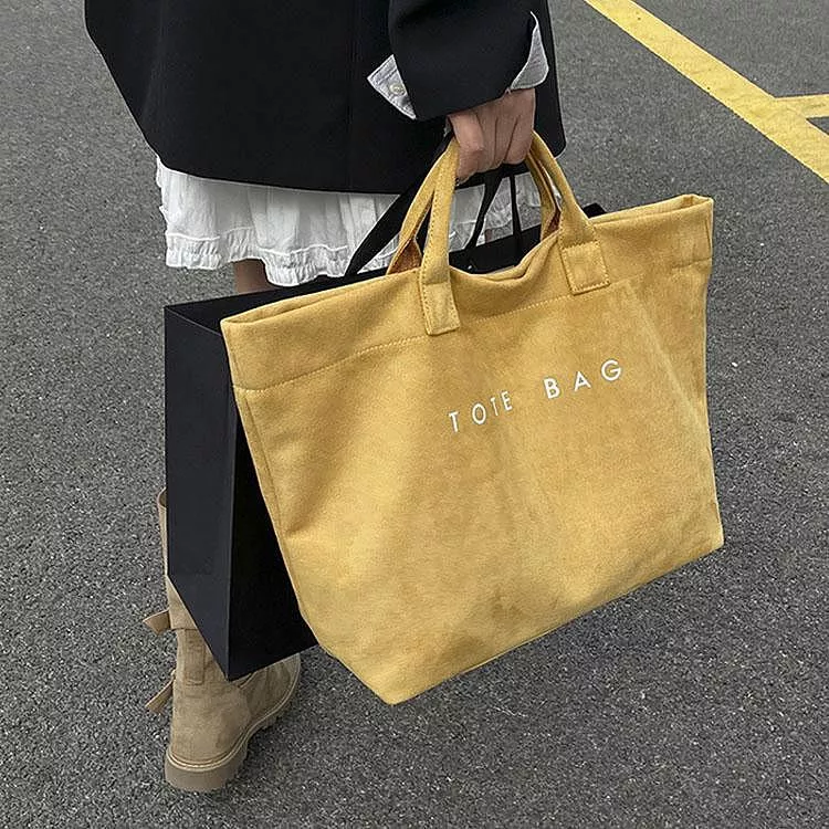 韓版復古磨砂大容量手提包休閒手拎包