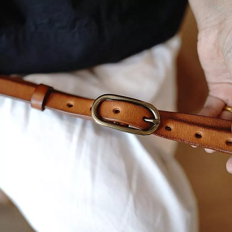 水染植鞣牛皮銅扣皮帶腰帶純牛皮腰帶