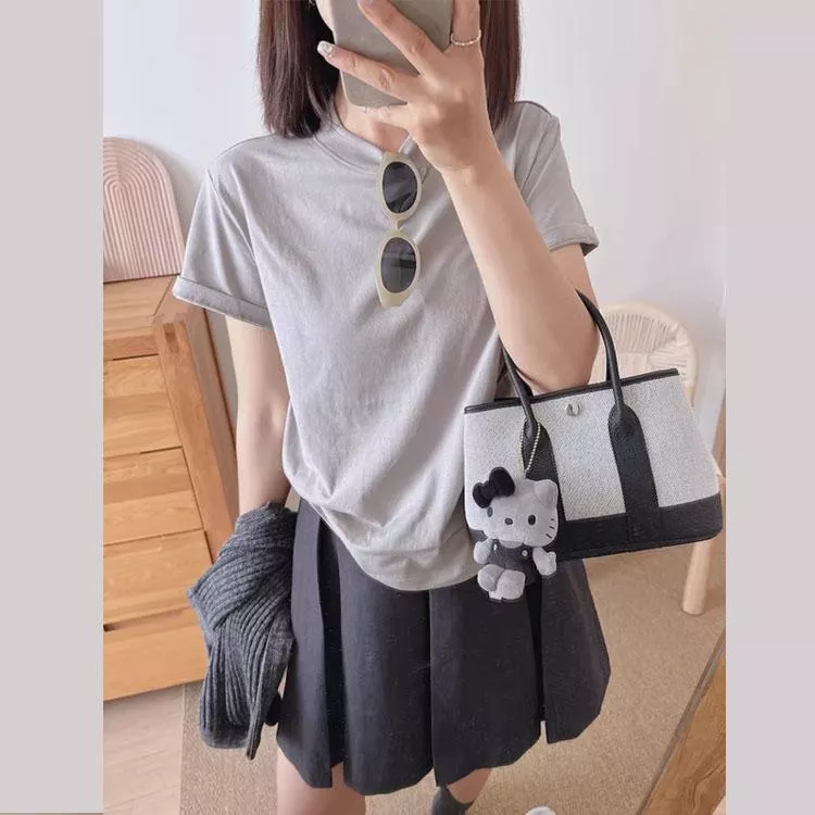 韓版休閒純色短袖上衣