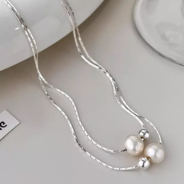 925純銀珍珠項鍊鎖骨鏈