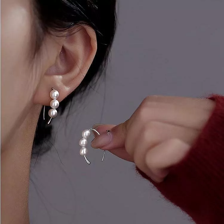925銀掛鈎珍珠耳環防過敏耳飾