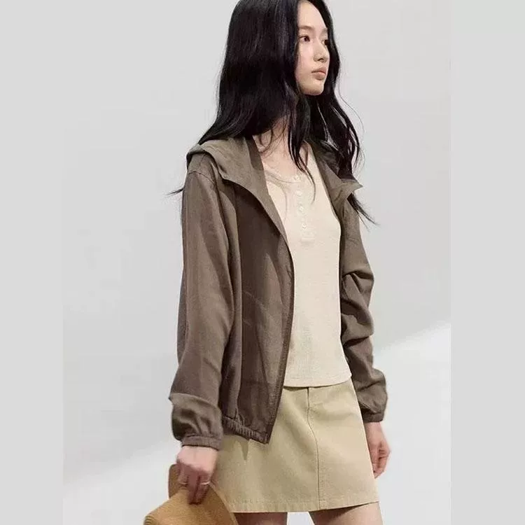 亞麻天絲棉連帽外套空氣感防曬上衣