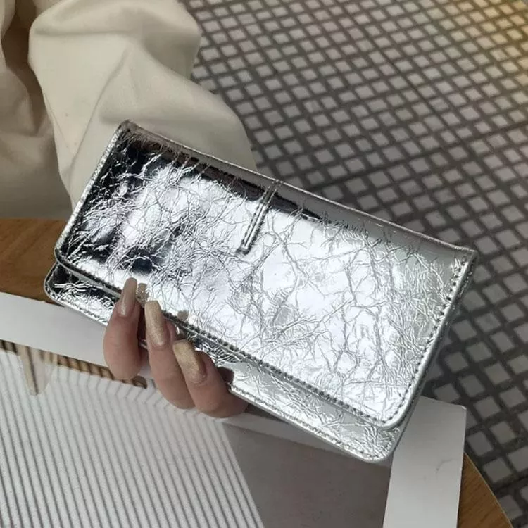 頭層牛皮長夾錢包亮面手拿包超薄錢包
