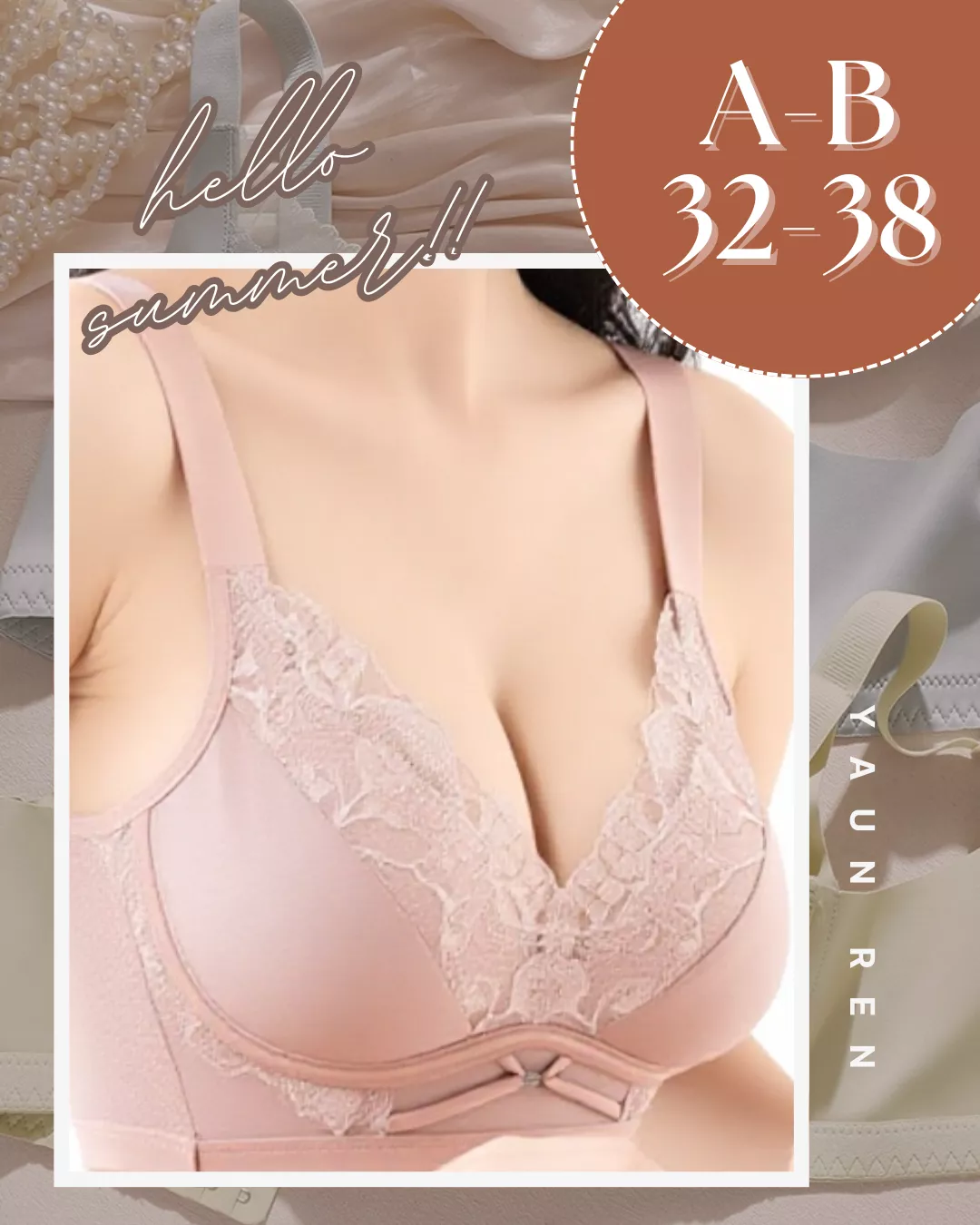 夏日必備加厚2CM聚攏杯無痕超透氣(A-B/32-38)-BAR301