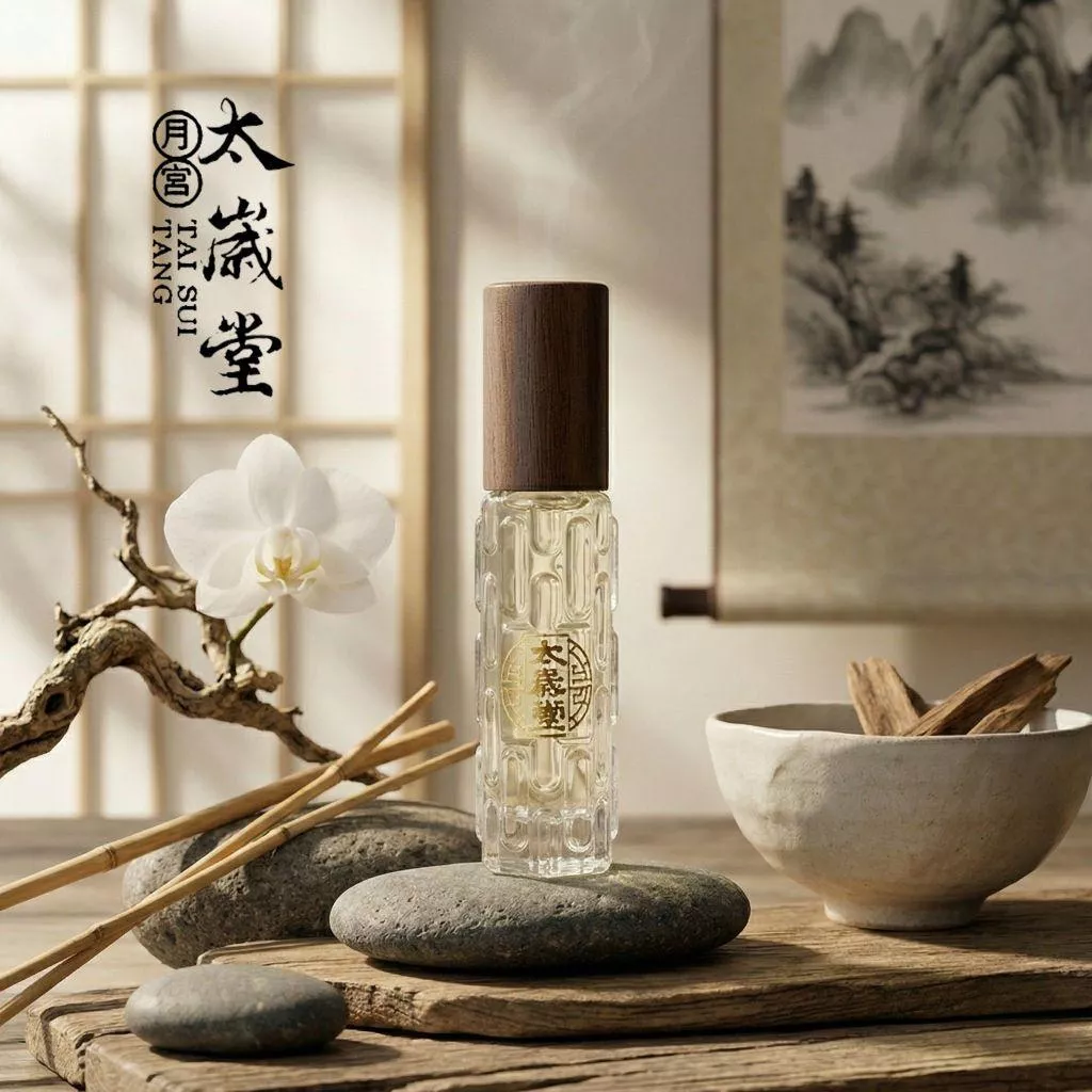 【太歲堂】「凝神定心」精油香氛 (10ml) | 禪意木蓋，隨身芬芳，新中式美學滾珠瓶