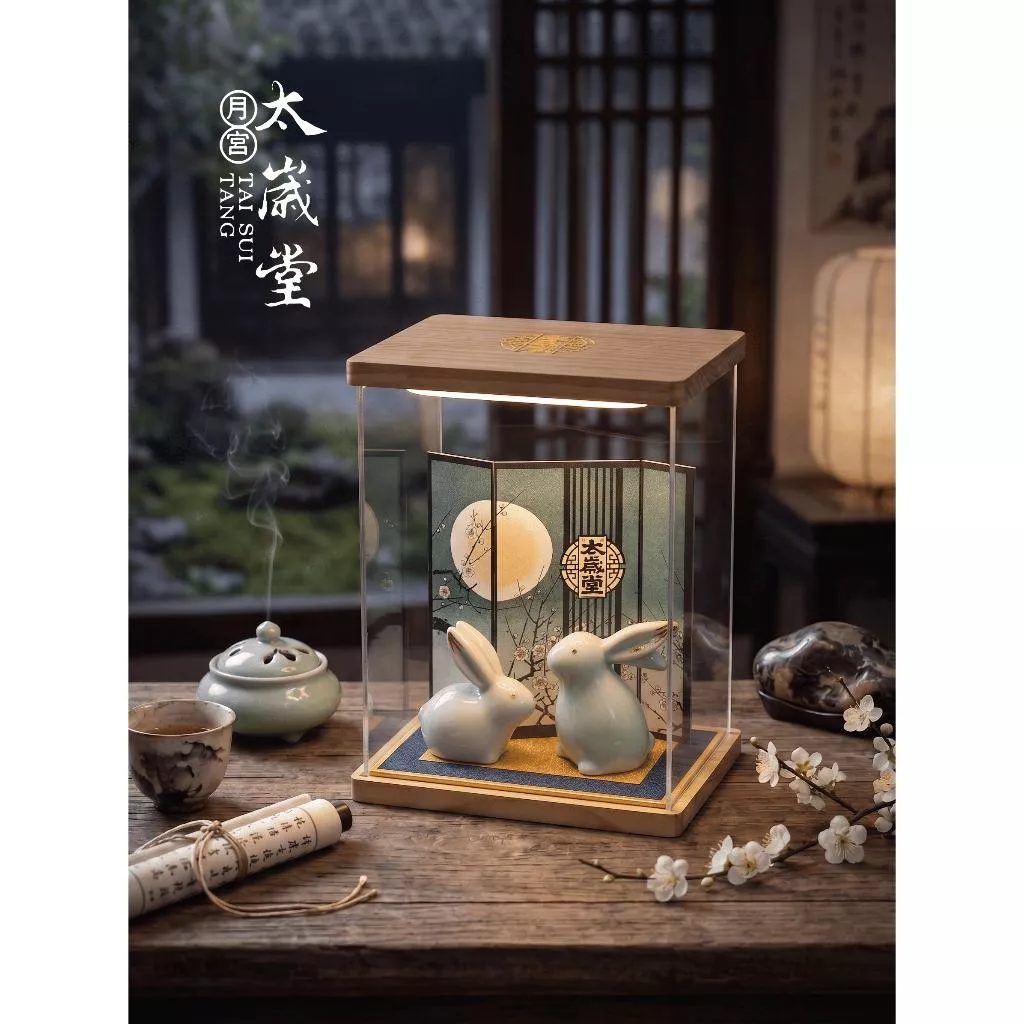 【太歲堂】歲和登齋・歲天月德｜中式實木桌上型擺飾防塵罩・茶席案頭安奉聚氣擺件 居家裝飾 質感禮物