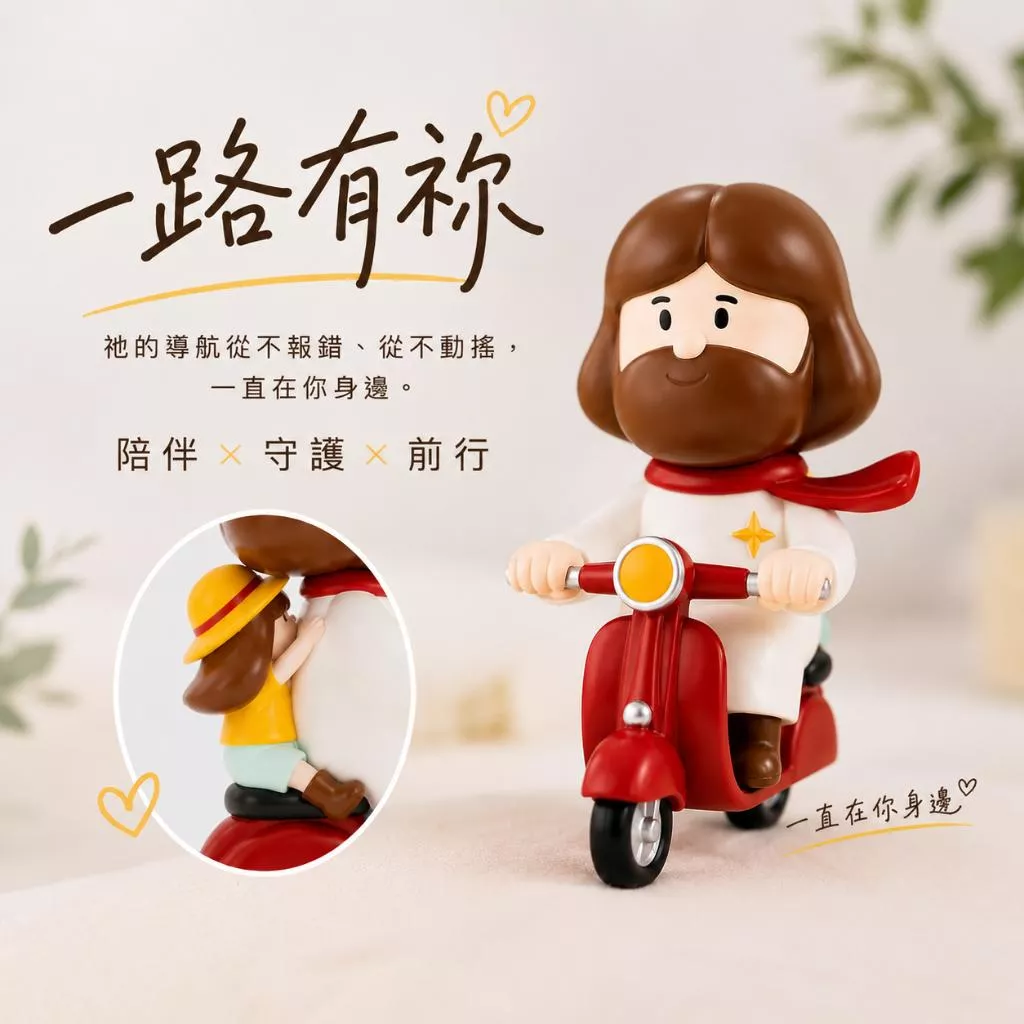 【🐑百羊書房】一路有祢-祂的導航從不報錯、從不動搖，一直在你身邊 #居家擺飾#文創公仔模型#光鹽生活館#機車