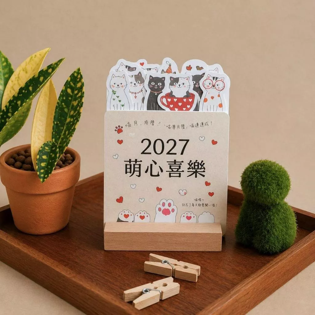 【🐑百羊書房】2027年造型桌曆(萌心喜樂) #月曆 VEN4