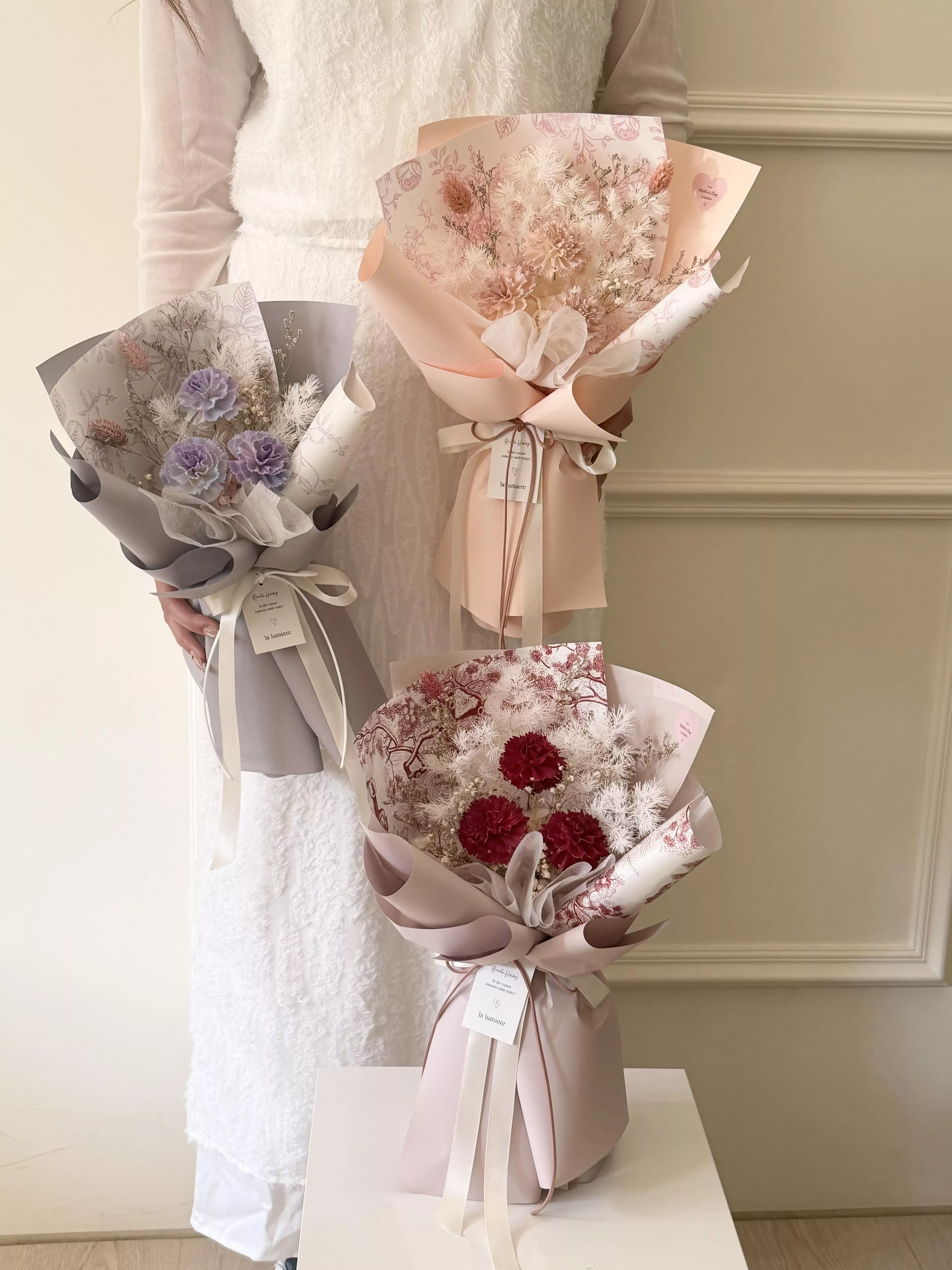 繁花乾燥索拉康乃馨花束