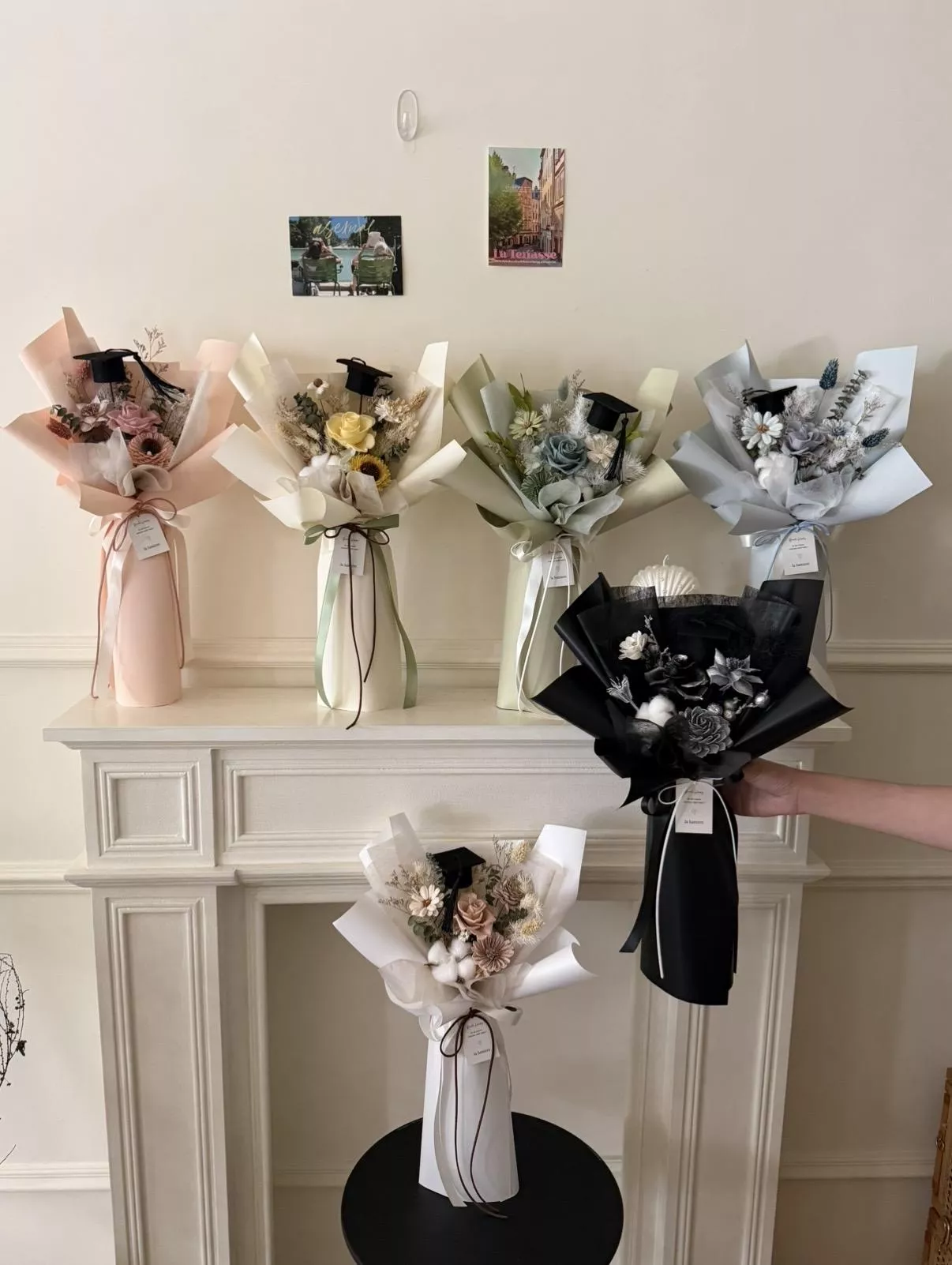 畢業帽永生太陽花束