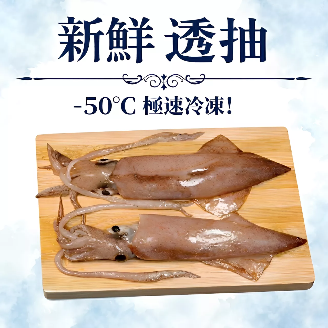 【海鮮問布哥】-5°C急凍鮮甜透抽