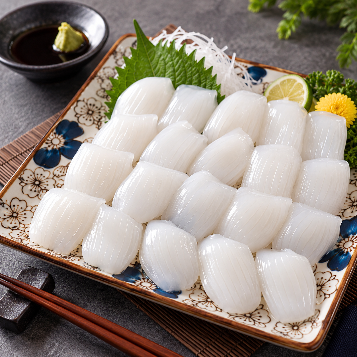 【退冰即食】日料級極鮮紋甲花枝生魚片｜軟糯甘甜・爽脆彈牙 (200g/20片)