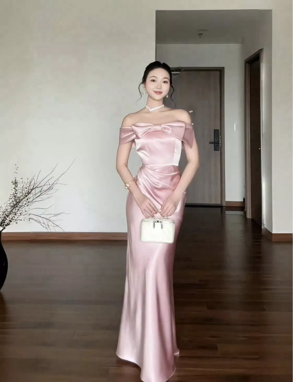 Velvet Felia Dress小公主蝴蝶结缎面禮服